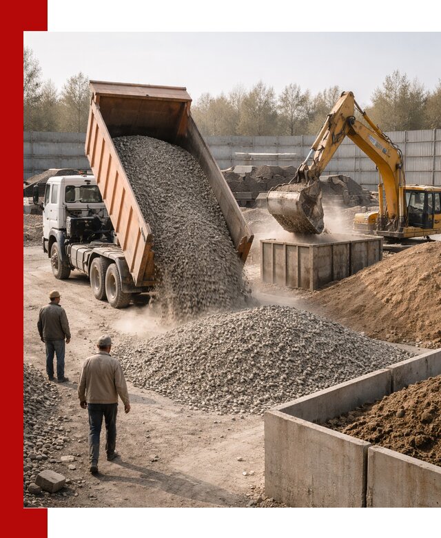 Доставка нерудных материалов с погрузкой и разгрузкой в Чехове