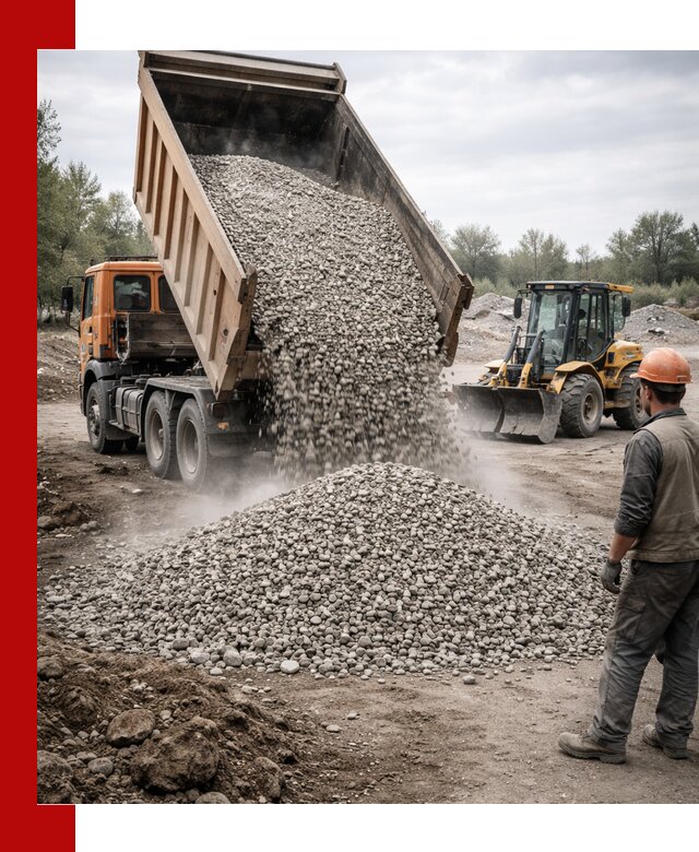 Доставка щебня в Чехове крупными и мелкими фракциями