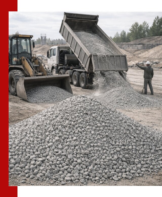 Доставка известнякового щебня фр. 5–20 в Чехове