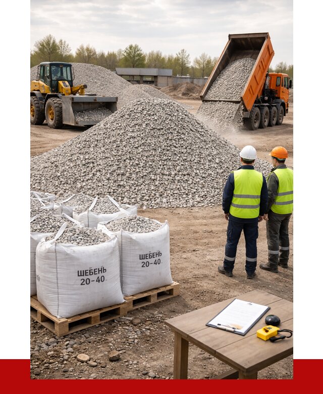 Известняковый щебень 20-40 в Чехове от 2135 р. ПРОНЕРУДЧхв