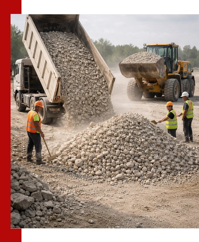 Доставка известнякового щебня фр. 40-70 в Чехове