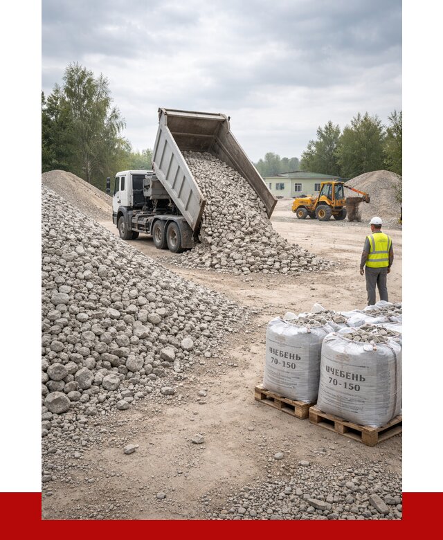 Известняковый щебень фракция 70-150 в Чехове от 1271 р. | ПРОНЕРУДЧхв