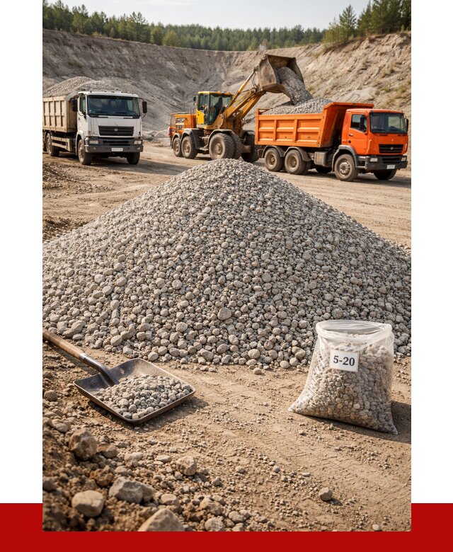 Доломитовый щебень фр. 5-20 в Чехове от 4270 р. | ПРОНЕРУДЧхв