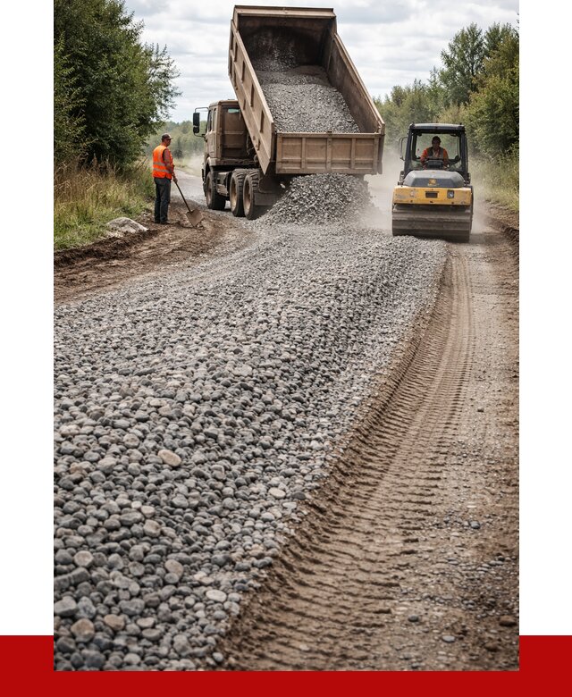 Щебень для отсыпки дороги в Чехове от 2745 р. ПРОНЕРУДЧхв