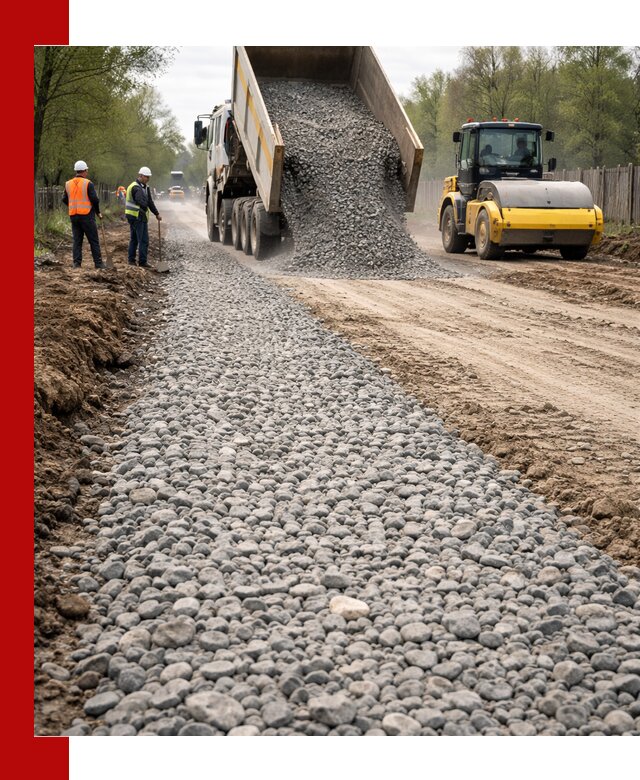 Доставка щебня для отсыпки дорог в Чехове высокого качества
