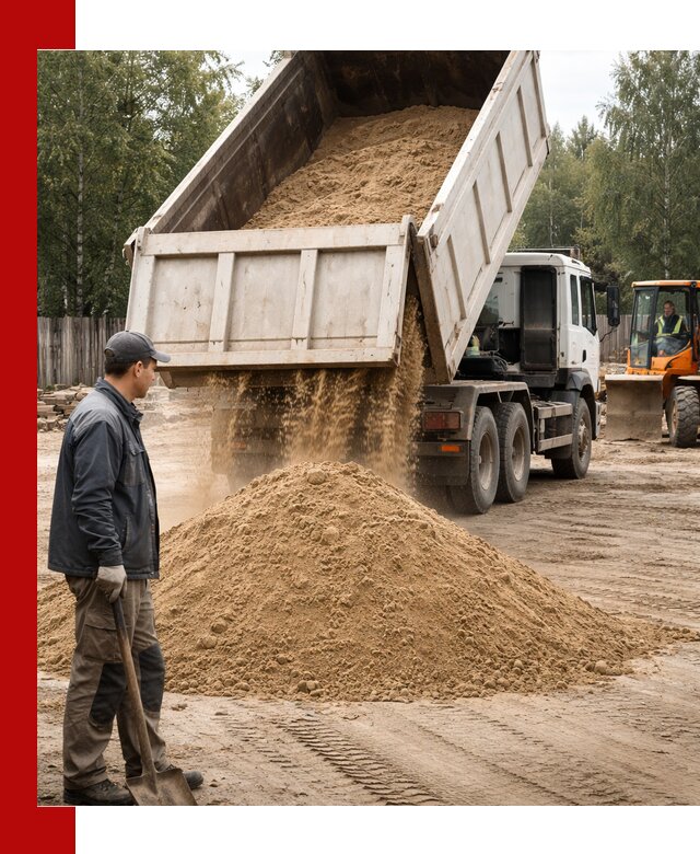Доставка и продажа песка с разгрузкой в Чехове