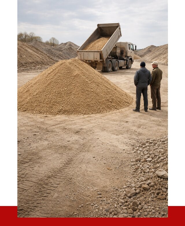 Карьерный песок крупнозернистый в Чехове от 8642 р | ПРОНЕРУДЧхв