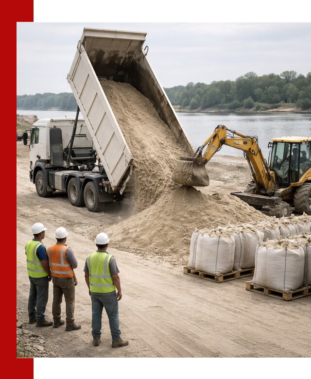 Доставка речного песка в Чехове самосвалами и погрузкой