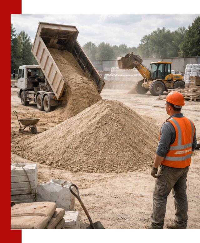 Доставка строительного песка с самосвалом в Чехове
