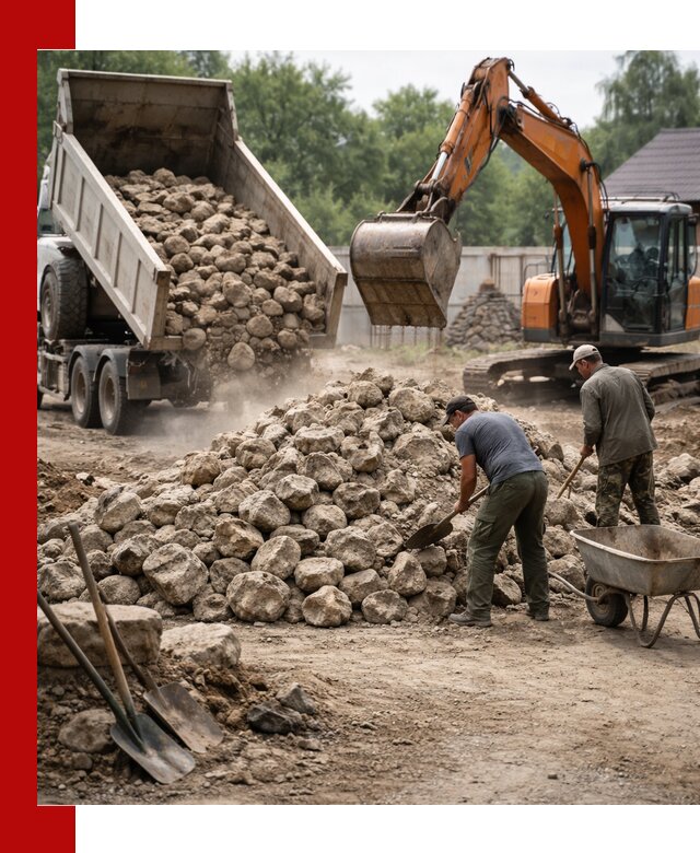 Доставка и разгрузка бутового камня в Чехове