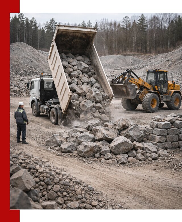 Доставка и продажа бутового гранитного камня в Чехове