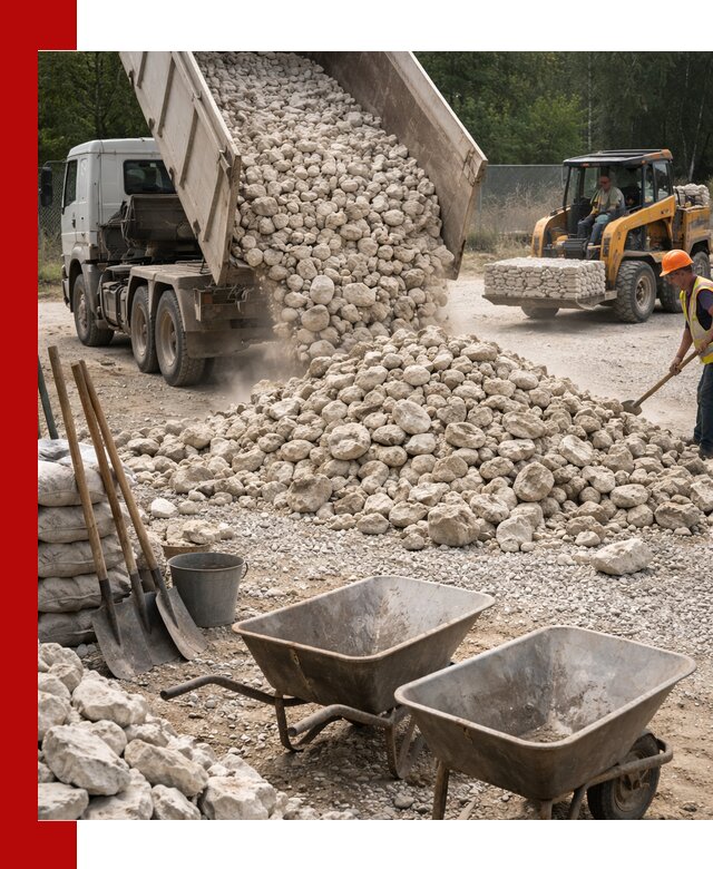 Доставка и продажа бутового известнякового камня в Чехове