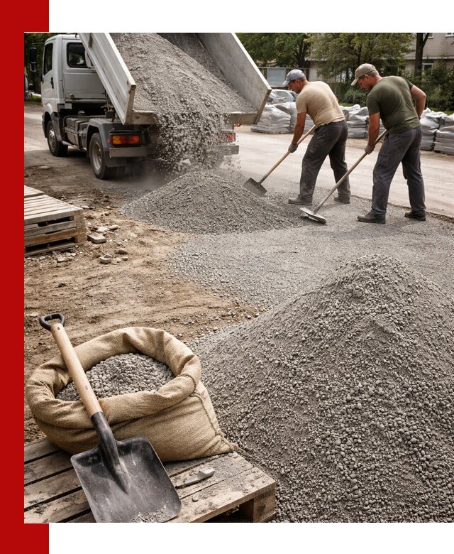 Отсев для тротуарной плитки в Чехове — доставка и укладка