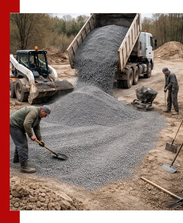 Отсев для подсыпки в Чехове — доставка и подсыпка на участок