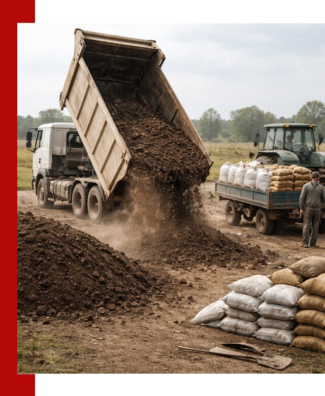 Доставка грунта и удобрений оптом в Чехове для сельхоз и строительства