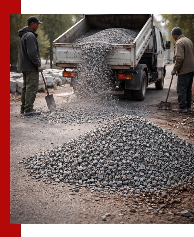 Гранитная крошка для посыпки дорог и тротуаров в Чехове