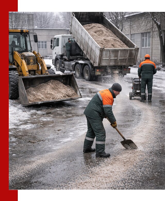 Реагент против гололеда с доставкой и нанесением в Чехове
