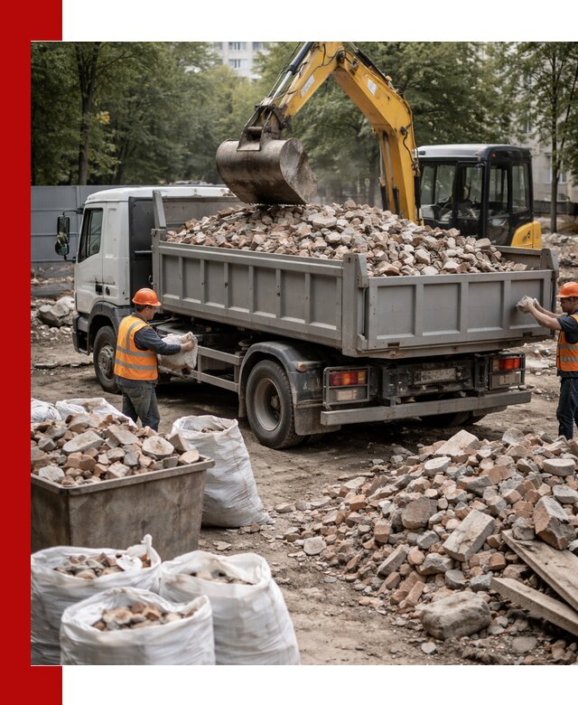 Вывоз строительного мусора в Чехове с самосвалами и контейнерами