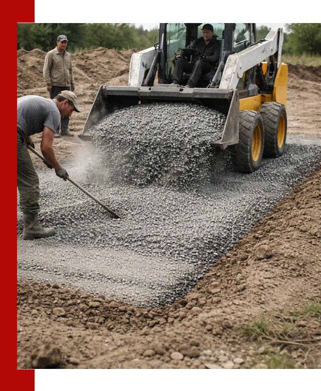 Устройство щебеночной подушки в Чехове для дорог и фундаментов